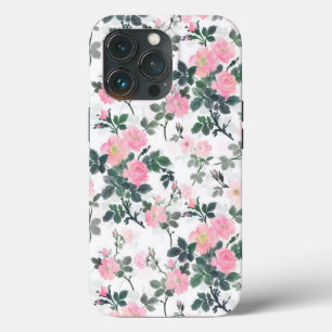 Romantic Pink Roses Floral Watercolor Painting iPhone 13 Pro Case