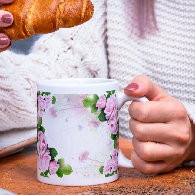 Romantic Pink Roses Mug (Creator Uploaded)