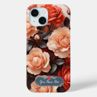 Romantic Pink Roses on Elegant White Marble