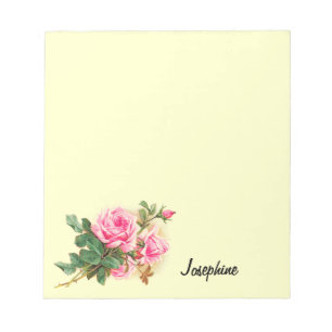 Romantic Pink Roses Personalised Notepad