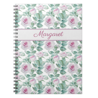 Romantic Pink Roses Personalized Notebook
