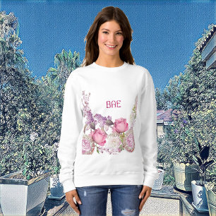 Romantic Pink Roses Valentine BAE Floral Custom Sweatshirt
