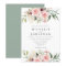 Romantic Pink Roses Wedding  Invitation Green