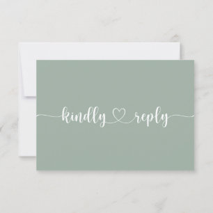 Romantic Pink Roses Wedding RSVP Response Green In Invitation