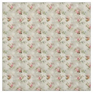 Romantic Pink Roses with Vintage Elegance Fabric