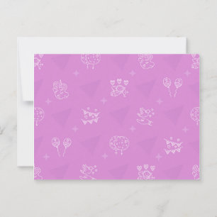 Romantic pink seamless pattern postcard