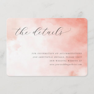 Romantic Pink Watercolor Details Enclosure Card