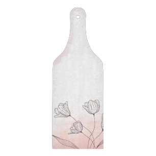 Romantic Pink Watercolor Floral  Cutting Board