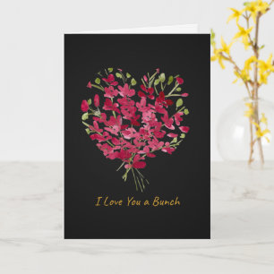 Romantic Pink Watercolor Floral 'I Love You' Card