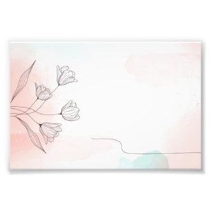 Romantic Pink Watercolor Floral  Photo Print