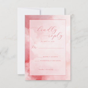 Romantic Pink Watercolor RSVP Card