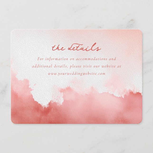 Romantic Pink Watercolor Wash Enclosure Card (Front)