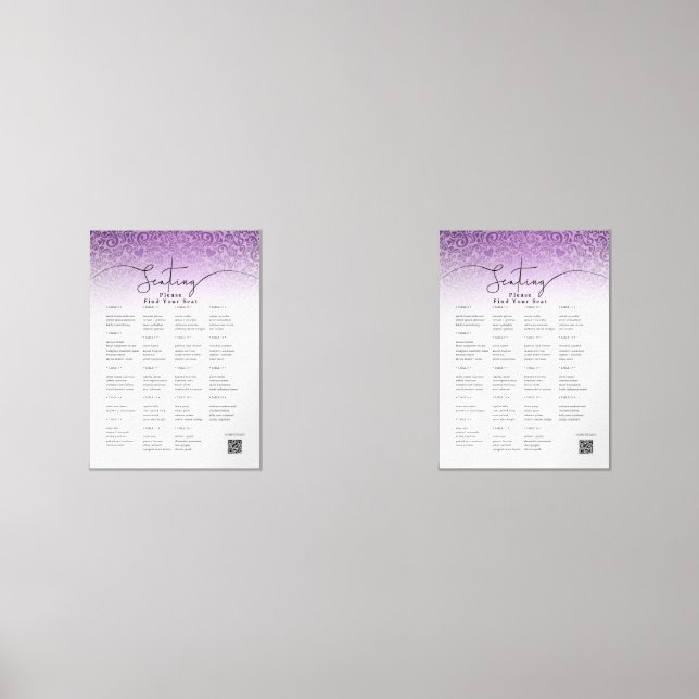 Romantic Pink Wedding Seating Chart (Front)