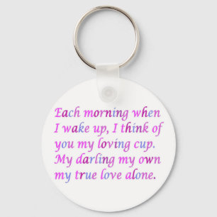 Romantic poem for your true love mixed colours  bu key ring