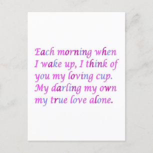Romantic poem for your true love mixed colours   postcard