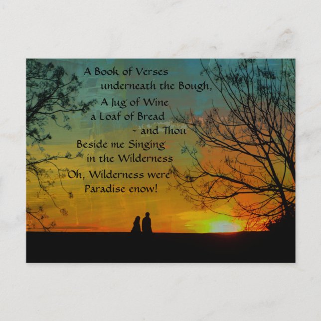 romantic poem - Rubaiyat of Omar Khayyam Postcard (Front)