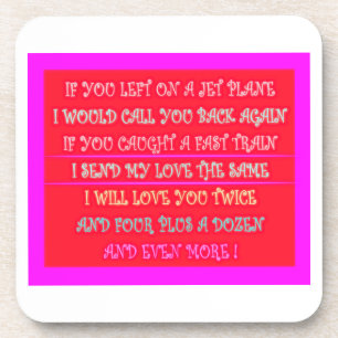 Romantic poems art for your loved one coaster