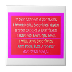 Romantic poems art for your loved one tile