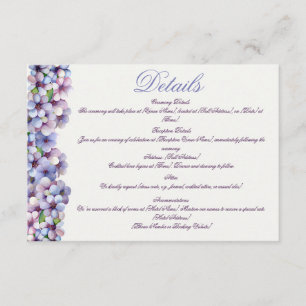 Romantic Poetic Lilac Watercolor Floral Wedding Enclosure Card