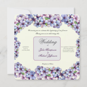 Romantic Poetic Lilac Watercolor Floral Wedding Invitation