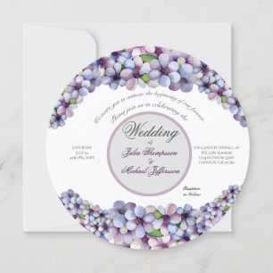 Romantic Poetic Lilac Watercolor Floral Wedding Invitation