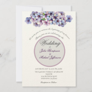 Romantic Poetic Lilac Watercolor Floral Wedding Invitation
