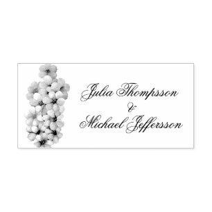 Romantic Poetic Lilac Watercolor Floral Wedding Self-inking Stamp
