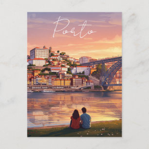 Romantic Porto Portugal Travel Postcard
