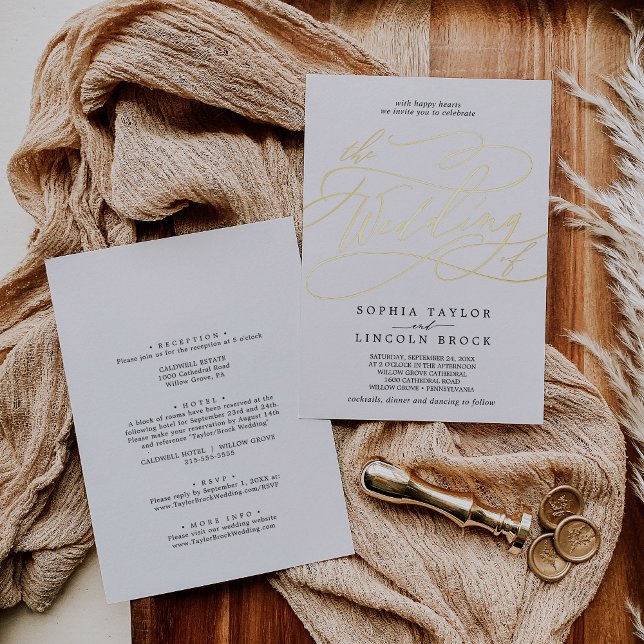 Romantic Pressed Foil Flourish The Wedding Of  (Creator Uploaded)