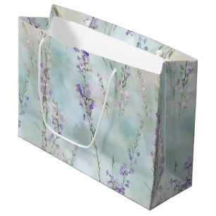 Romantic Pretty Lavender Flowers Bridal Shower Large Gift Bag