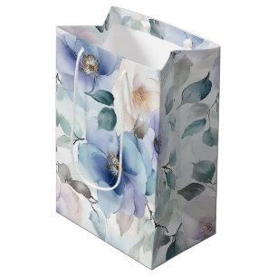 Romantic Pretty Lavender Flowers Bridal Shower Medium Gift Bag