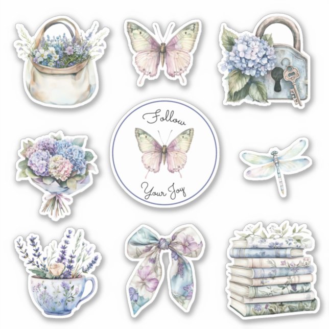 Romantic Pretty Lavender Flowers Butterfly Joy   (Front)