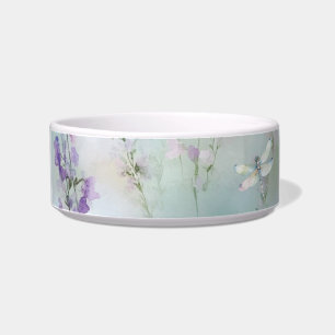 Romantic Pretty Lavender Flowers Dragonflies Bowl
