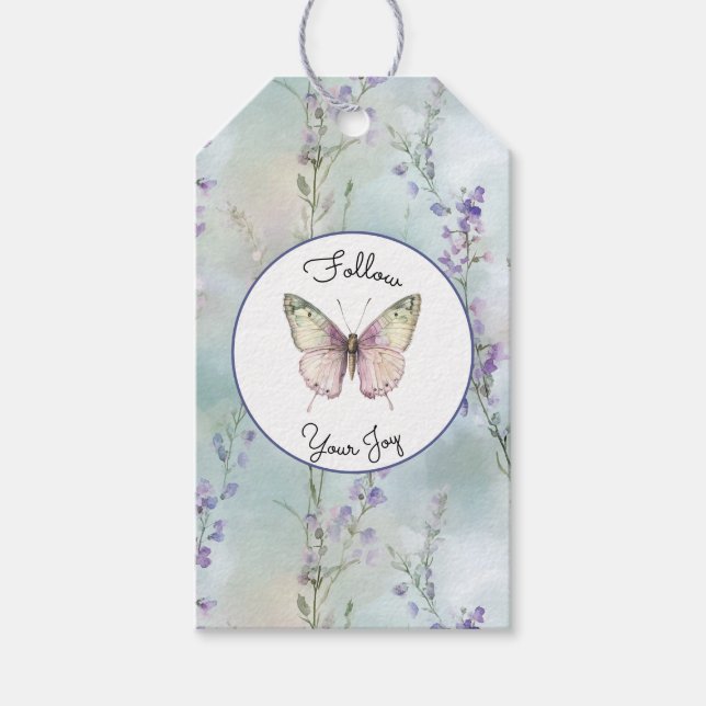 Romantic Pretty Lavender Flowers Gift Tags (Front)
