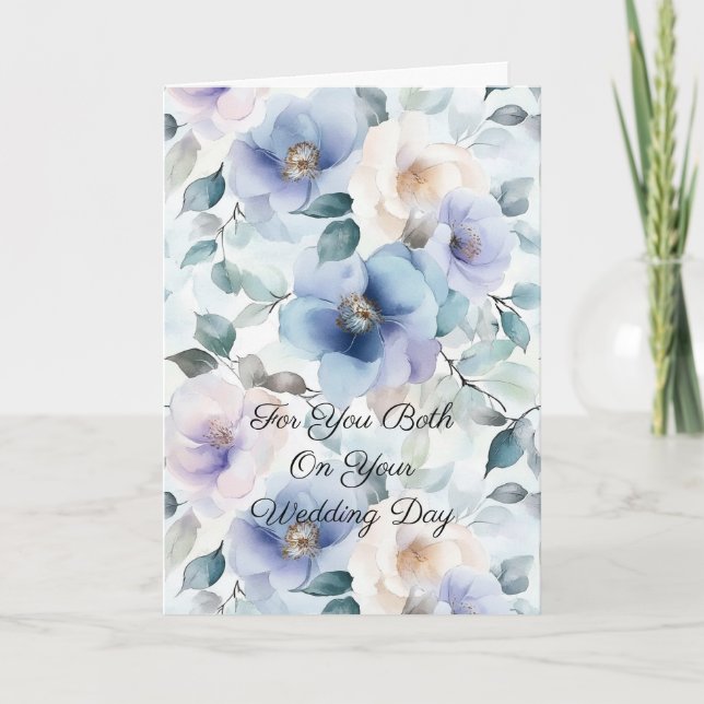 Romantic Pretty Lavender Flowers Love Wedding   Card (Front)