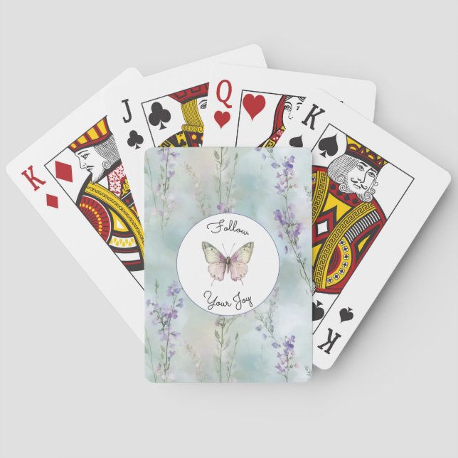 Romantic Pretty Lavender Flowers Playing Cards (Back)