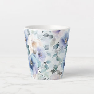 Romantic Pretty Lavender Purple White Flowers Latte Mug