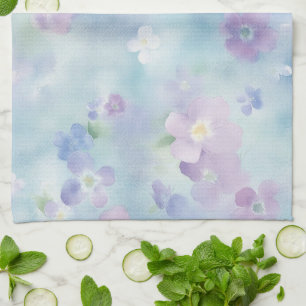 Romantic Pretty Lavender White Flowers   Tea Towel
