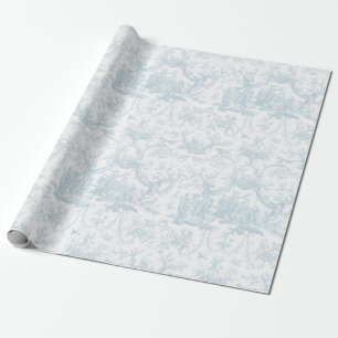Romantic Pretty Light blue Toile Gift Wrapping Paper