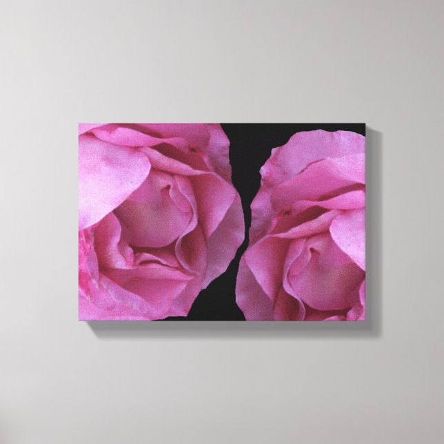 Romantic pretty pink roses simple modern floral  canvas print (Front)