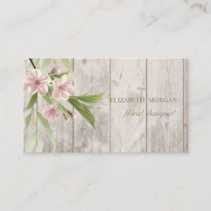 Romantic Professional Cherry Tree ,Wood Texture Business Card