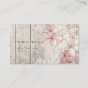 Romantic Professional ,Flowers,Wood Texture Business Card
