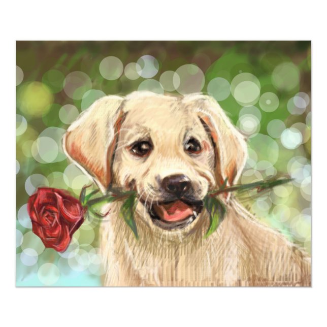 Romantic puppy photo print (Front)