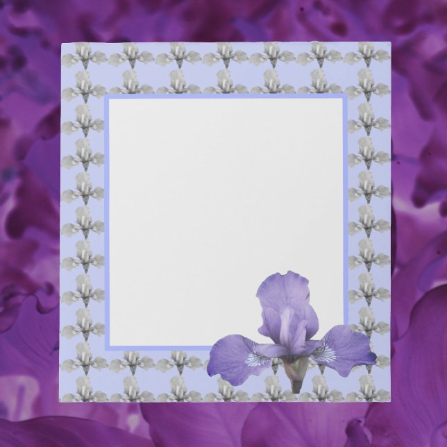 Romantic Purple and White Iris Pattern Notepad (Creator Uploaded)