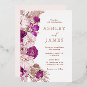 Romantic Purple & Blush Rose Gold Foil Wedding