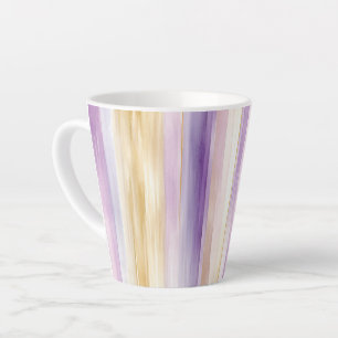 Romantic Purple Cream Iris Stripes Bridal Shower Latte Mug