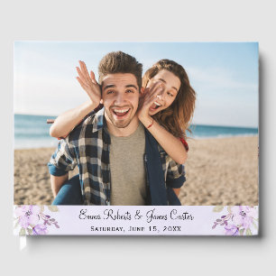 Romantic Purple Floral Guest Book