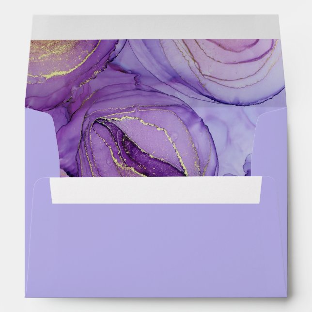 Romantic Purple Floral Wedding Envelope (Back (Bottom))