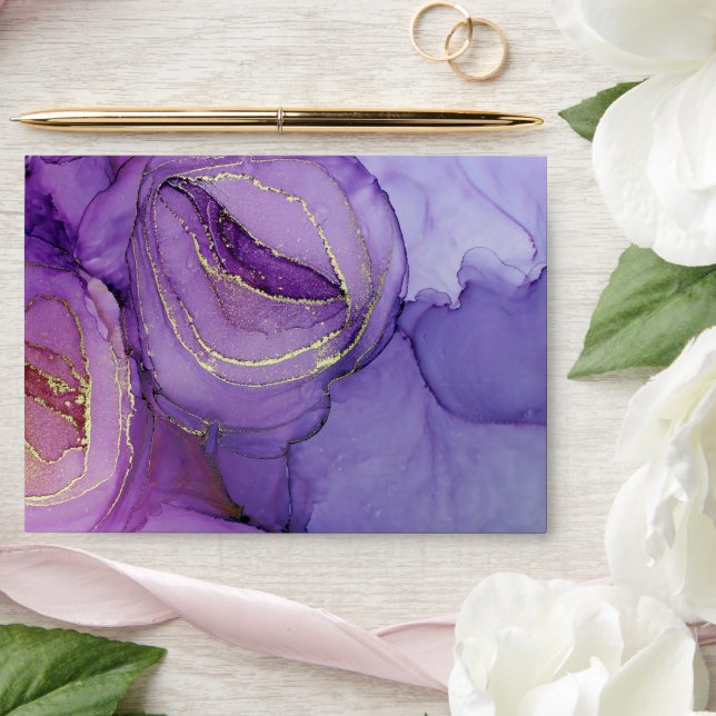 Romantic Purple Floral Wedding Envelope (Wedding)