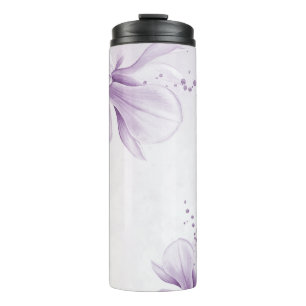 romantic purple flowers botanical thermal tumbler